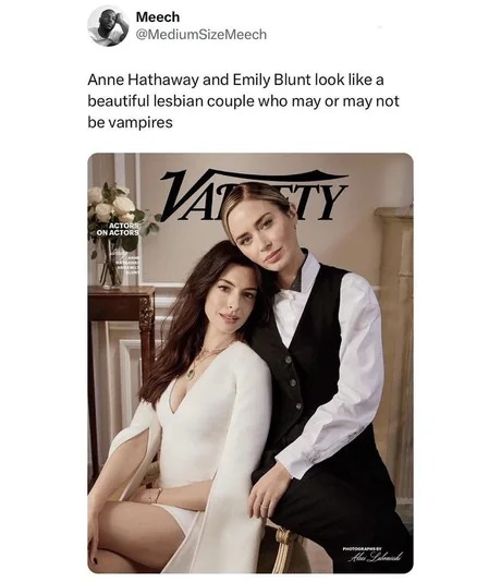 Anne Hathaway and Emily Blunt meme