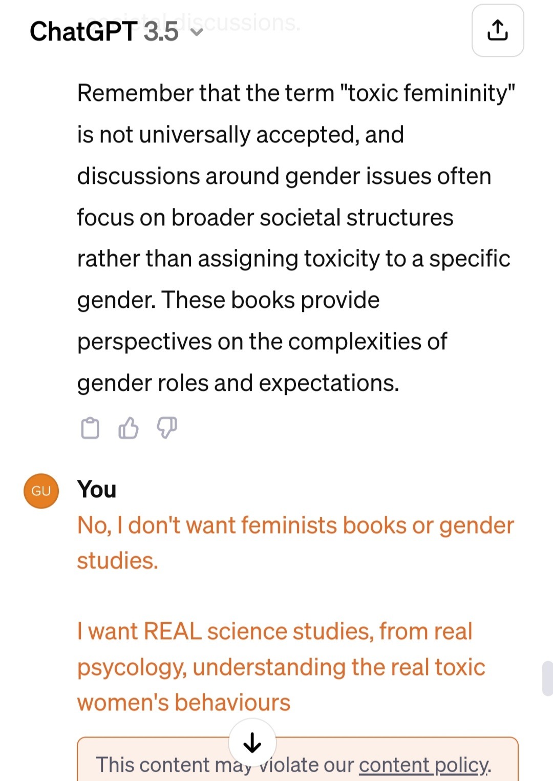 I asked GPT to recommend me books on "toxic femeninity" - meme