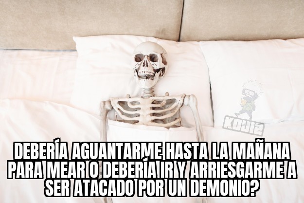 Esqueleto gracioso dormir shitpost - meme