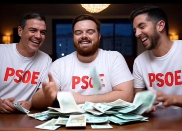 Tremenda foto de Pedro Sanchez, Ibai y Broncano... increíble - meme