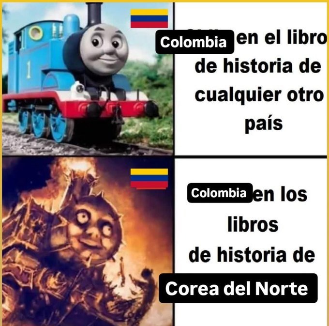 Colombia en los libros de historia de Corea del Norte - meme