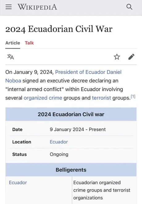 2024 Ecuadorian civil war - meme