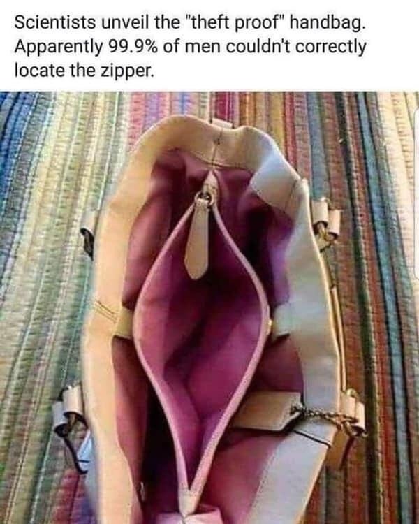 Bro can't even find the zipper, let alone the problem - meme