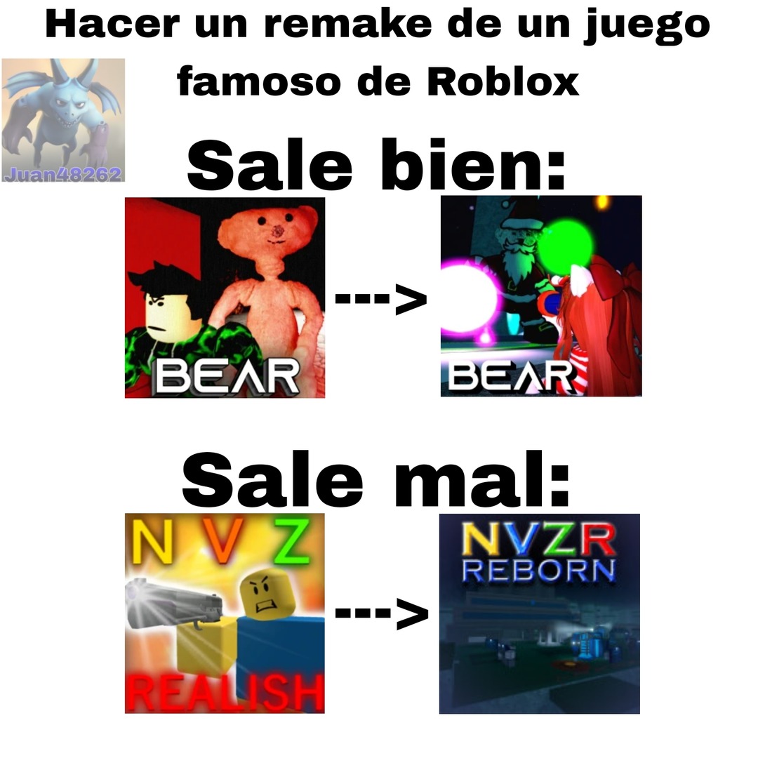 Finalmente un meme hecho por mi despues de muchos años y esta vez hablando de remakes de juegos famosos de Putoblox. Disfrutenlo