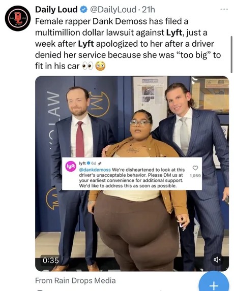 Dank Demoss lawsuit against Lyft - meme