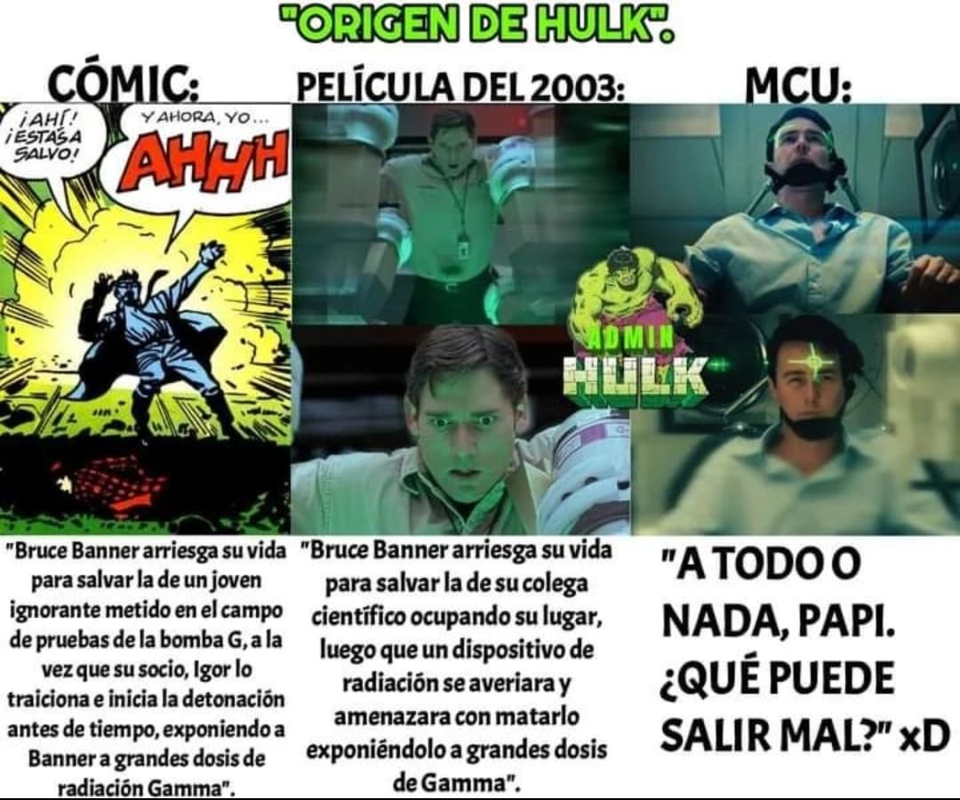 Orígenes de Hulk - meme