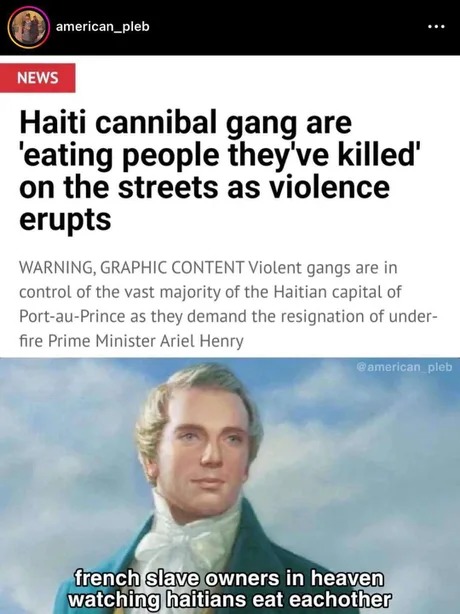 Haiti cannibal gang - meme