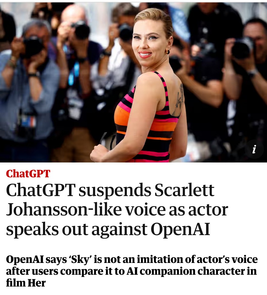 ChatGPT suspends Scarlett Johansson-like voice - meme