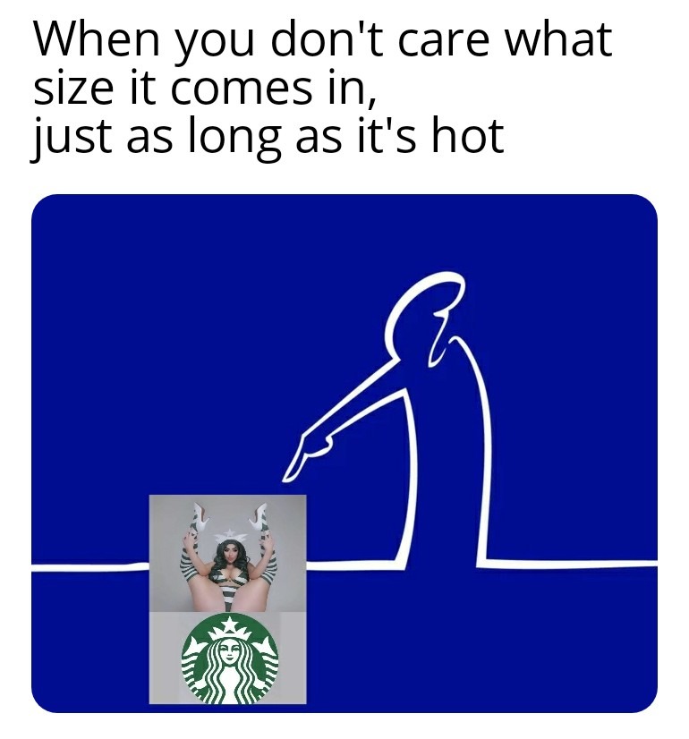 A small coffee in a large cup - meme