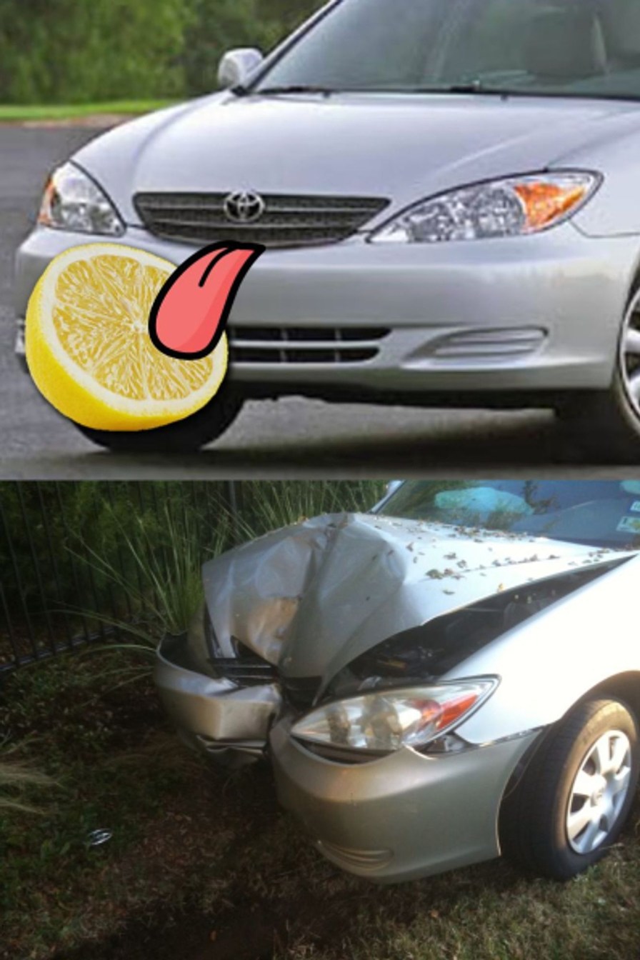 car eats lemon