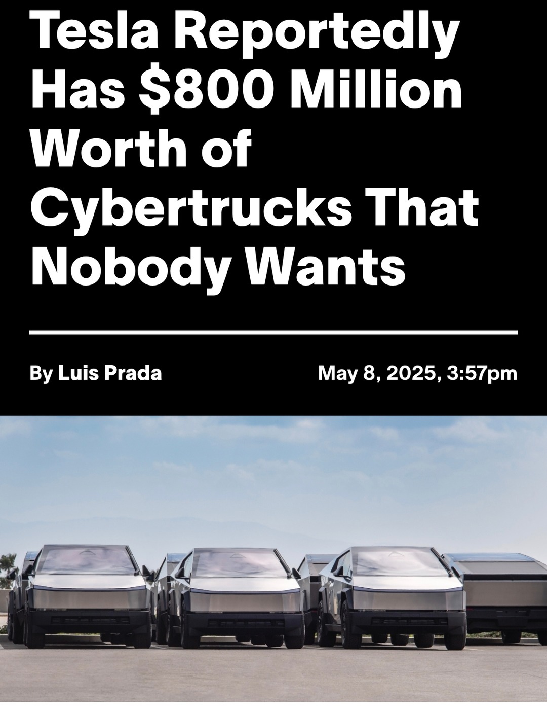 cybertrucks collecting dust like it's mad max clearance - meme