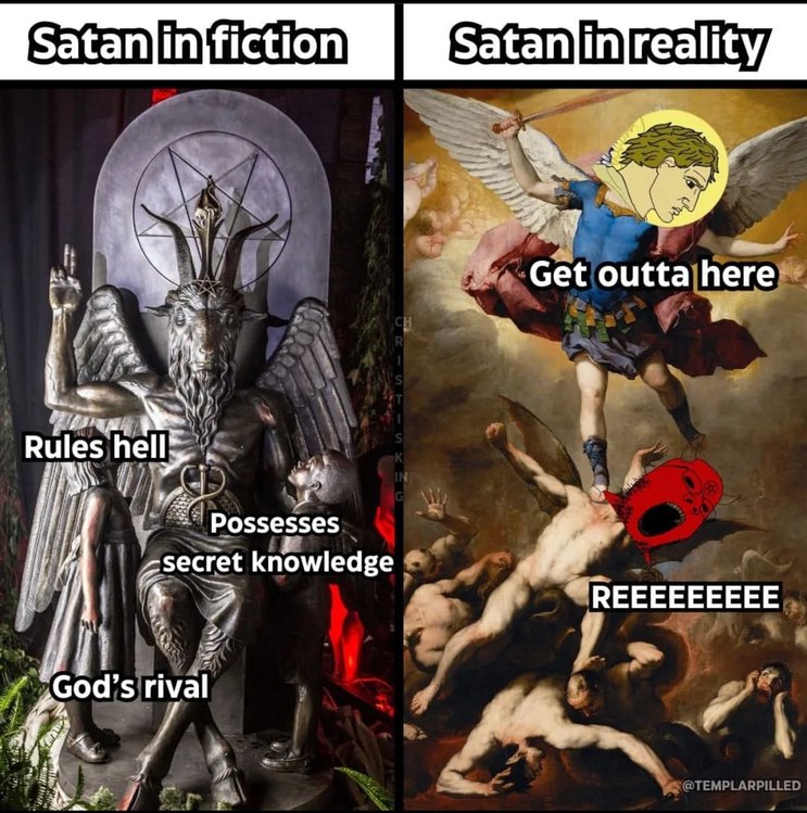 Satan the OG neckbeard basement dweller loser contrarian - meme