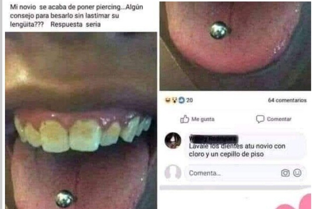 alguien que me diga cómo besar a alguien con piercing en la lengua sin morir - meme