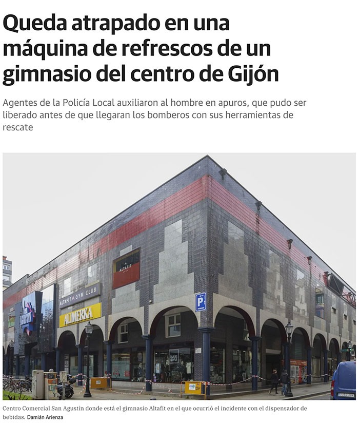 Quedó atrapado en la máquina de refrescos del gym… y no era broma - meme