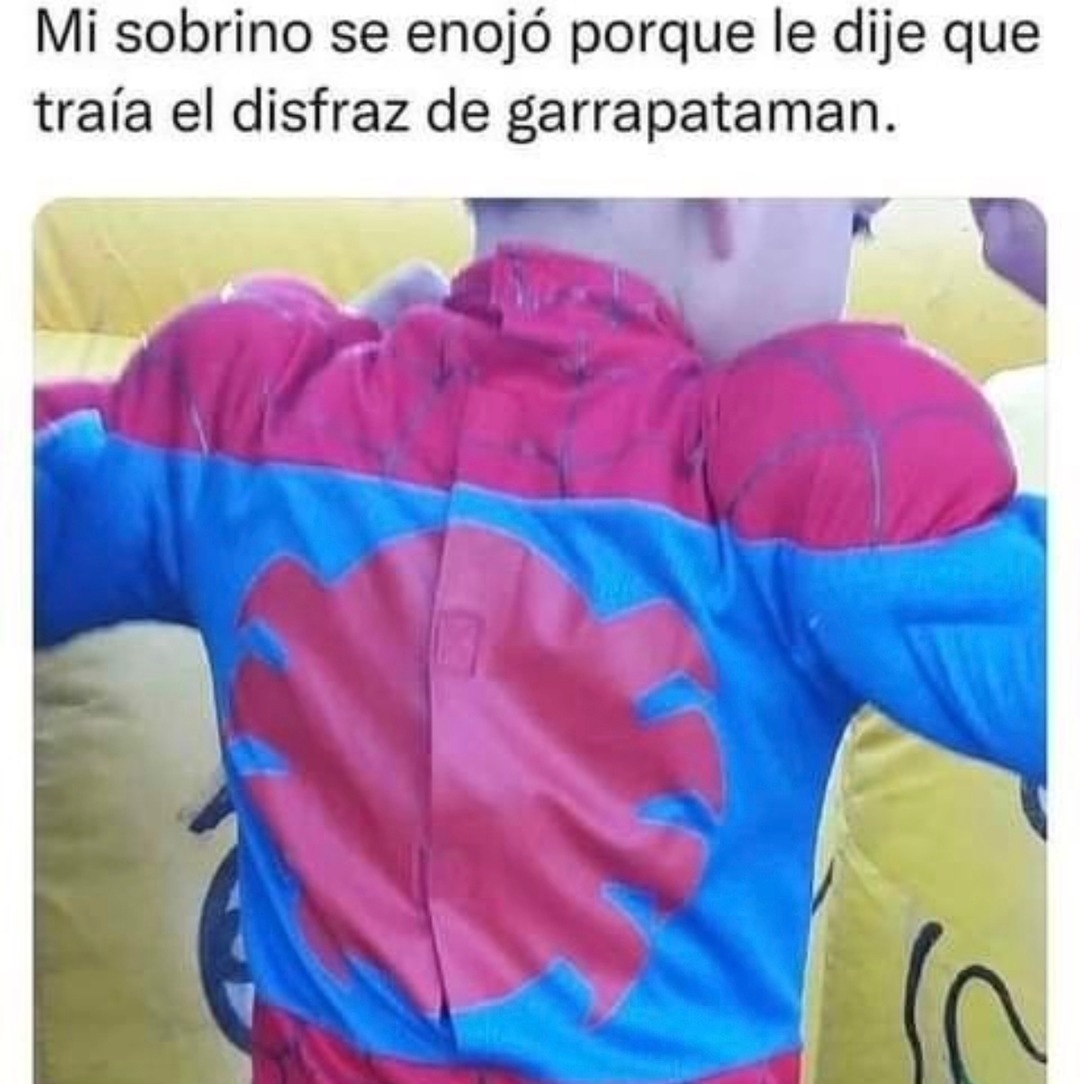 Mi sobrino se enojó porque le dije que parecía garrapataman - meme