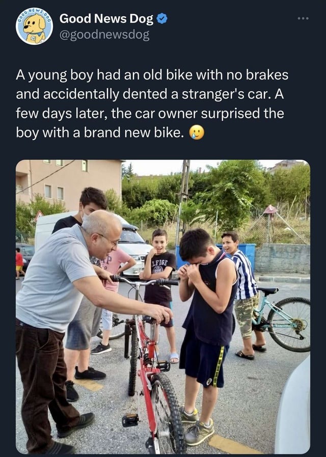 Wholesome bike gift meme