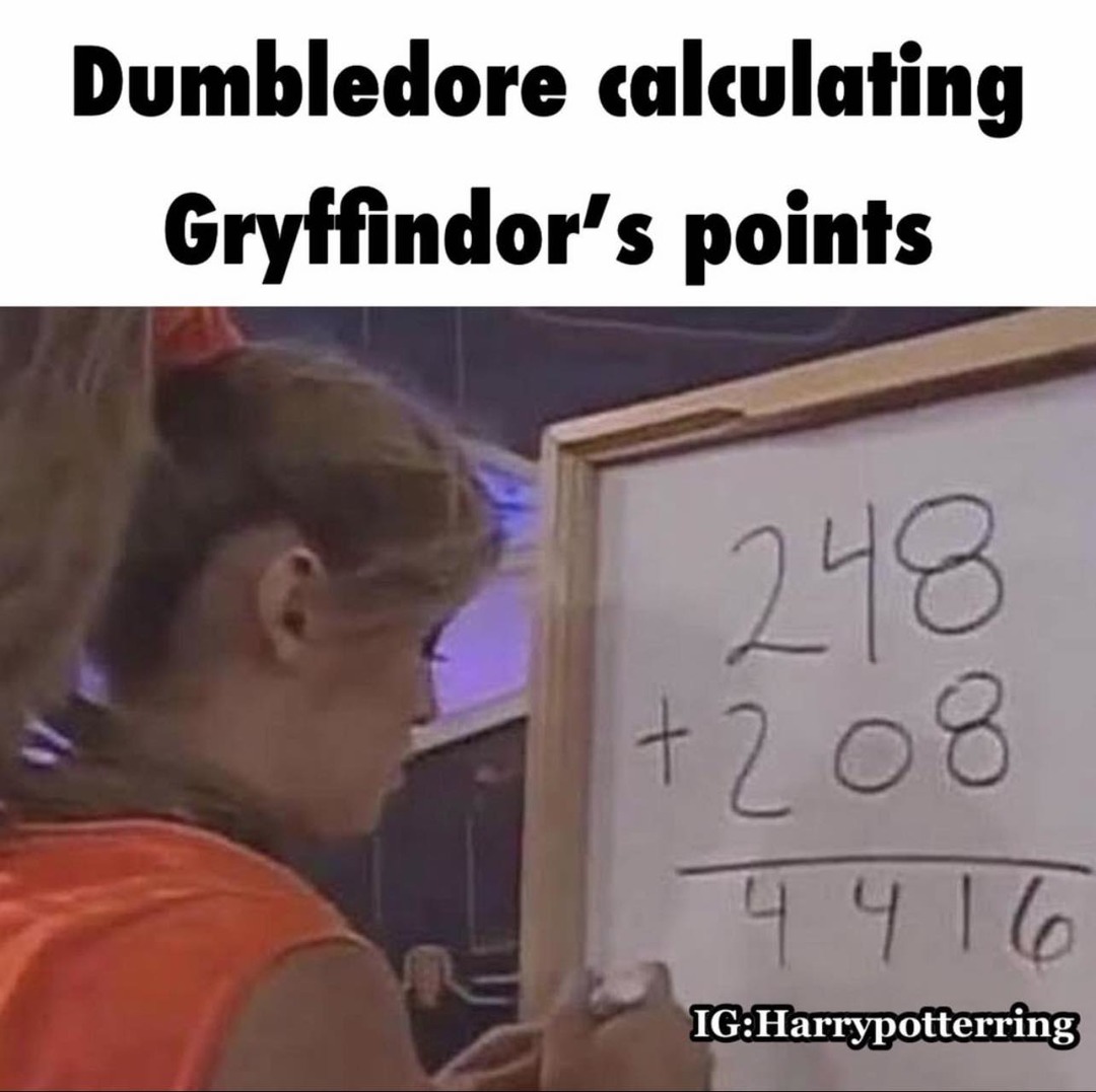 1000 points to Gryffindor because Harry survived all the sh!t this year - meme