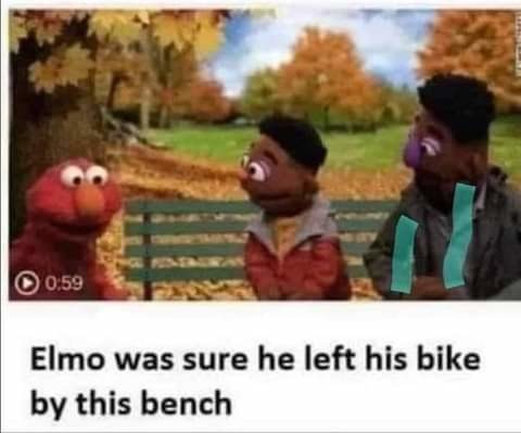 Elmo got robbed - meme