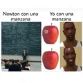 Newton con una manzana