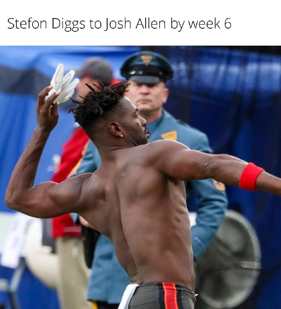 Stefon Diggs to Josh Allen - meme