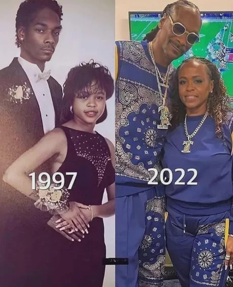 Snoop Dogg with his wife 1997 and 2022 - meme