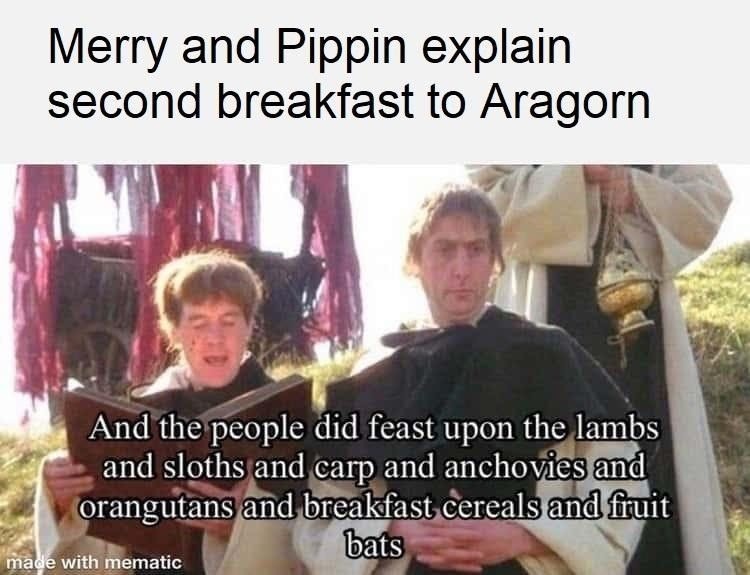 Lotr crossover Monty python#17 - meme