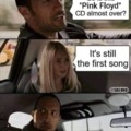 The Rock listening Pink Floyd meme