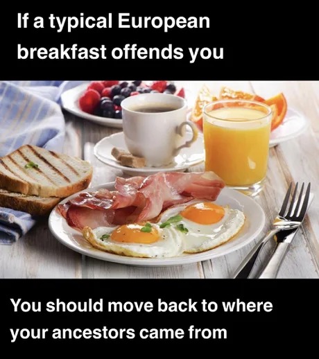European breakfast meme