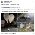 North Korea garbage ballons meme