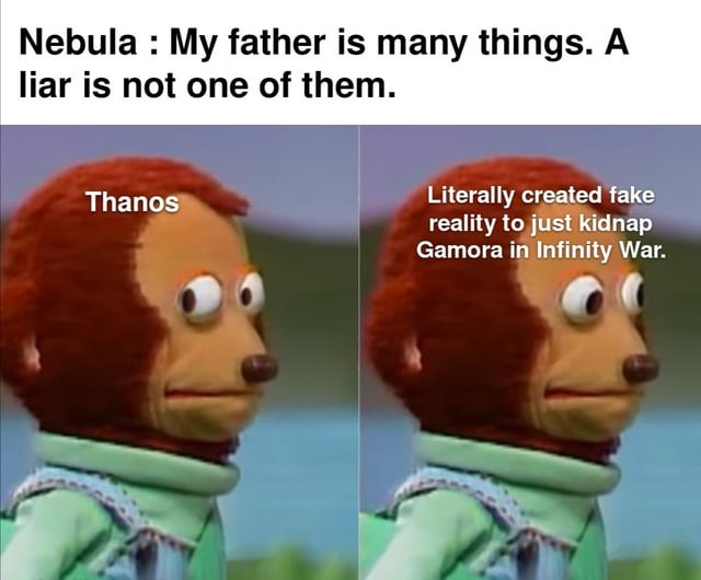 Thanos is a liar - meme