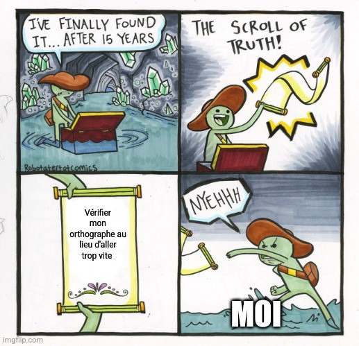 Pas la peine de me dire " ben oui fait sa " j'essaye de le faire mtn (ps un des titres de mes memes en modo est mal écrit dsllll!!)