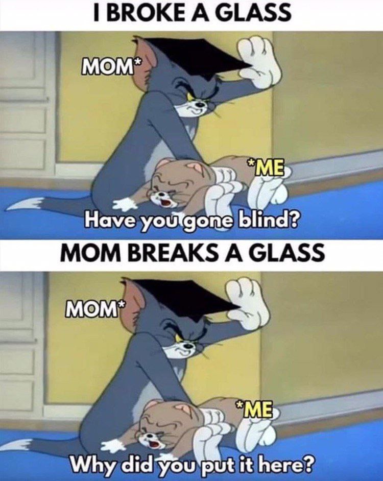When mom says 'Did you break the glass?' and you're like... did I? - meme