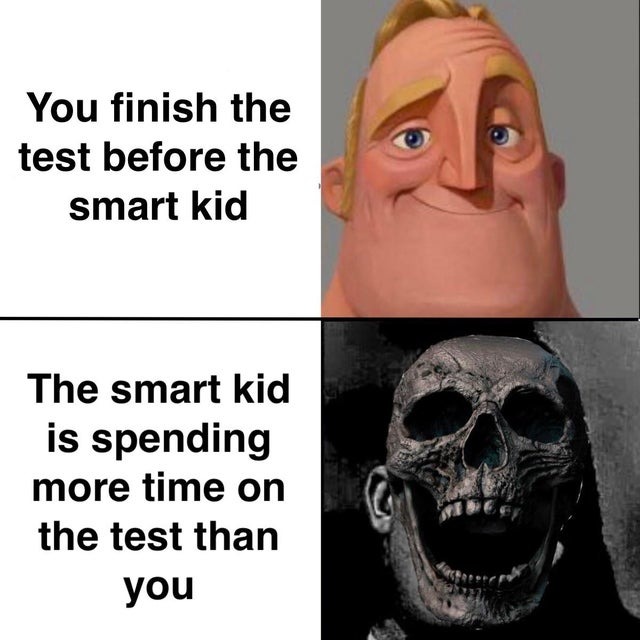 Smart kids in tests - meme