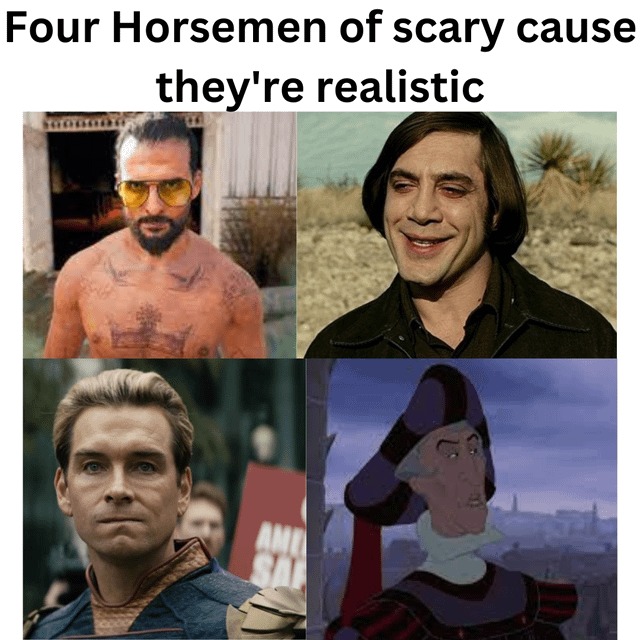 Scary and realistic characters - meme