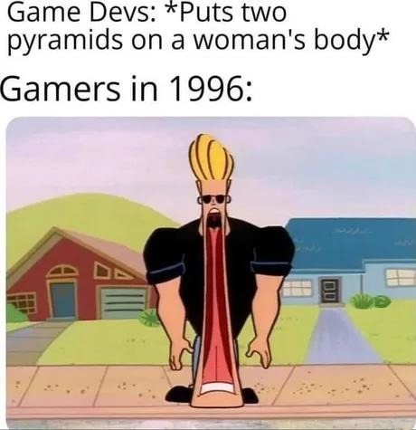 Game devs added two pyramids and gamers went feral - meme