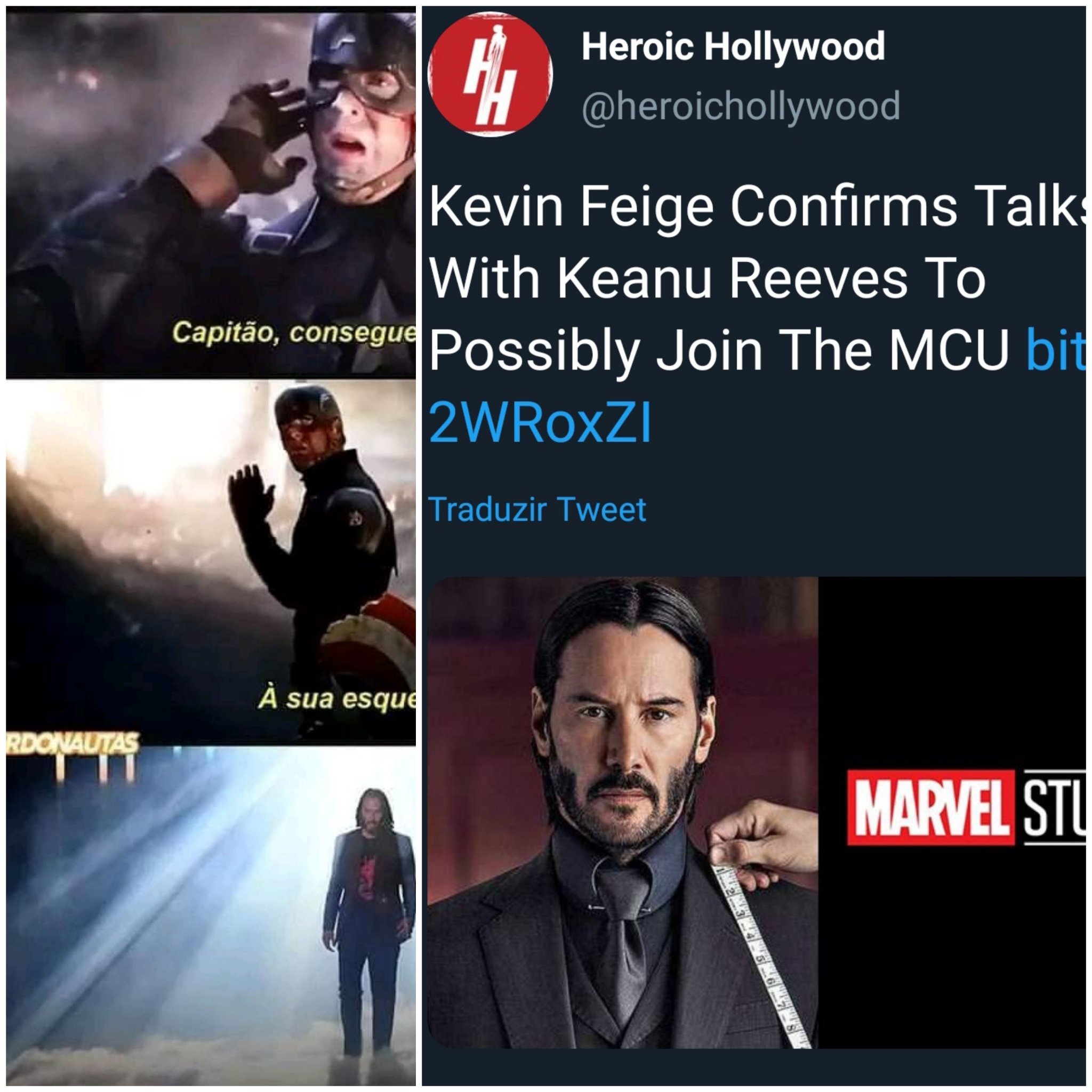 Qual herói o Keanu Reeves seria? Chuto One above all - meme