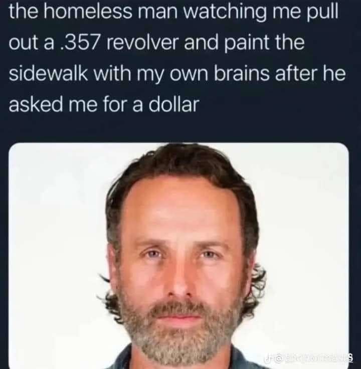 The homeless stare - meme
