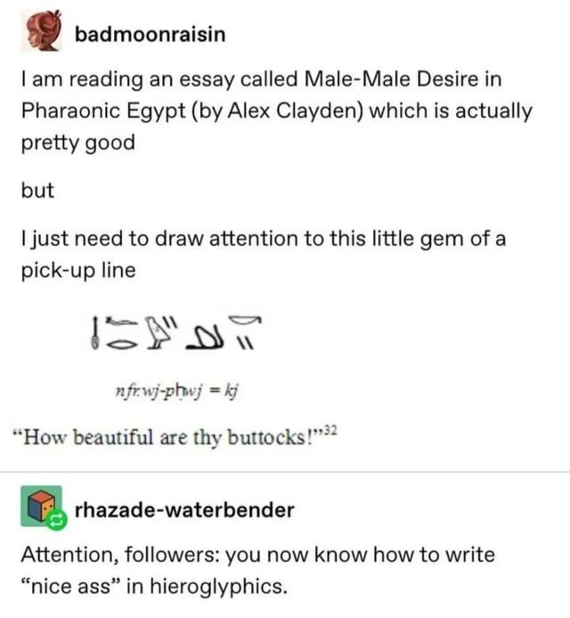Studying male desire in Pharaonic Egypt - meme