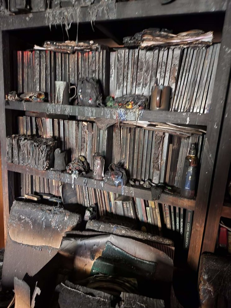 35 years worth of tabletop and video gaming up in flames... - meme