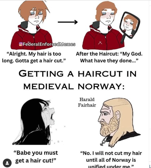 Haircut in Medieval Norway - meme