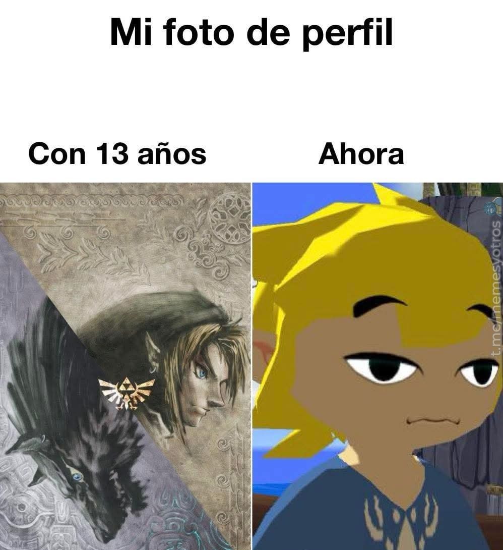 Mi foto de perfil a los 13 vs ahora... evolución o involución? - meme