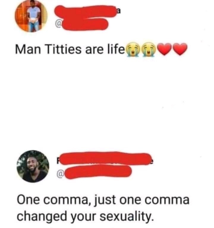 One comma - meme