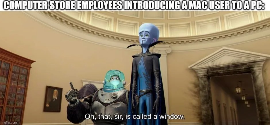 Computer store employees - meme