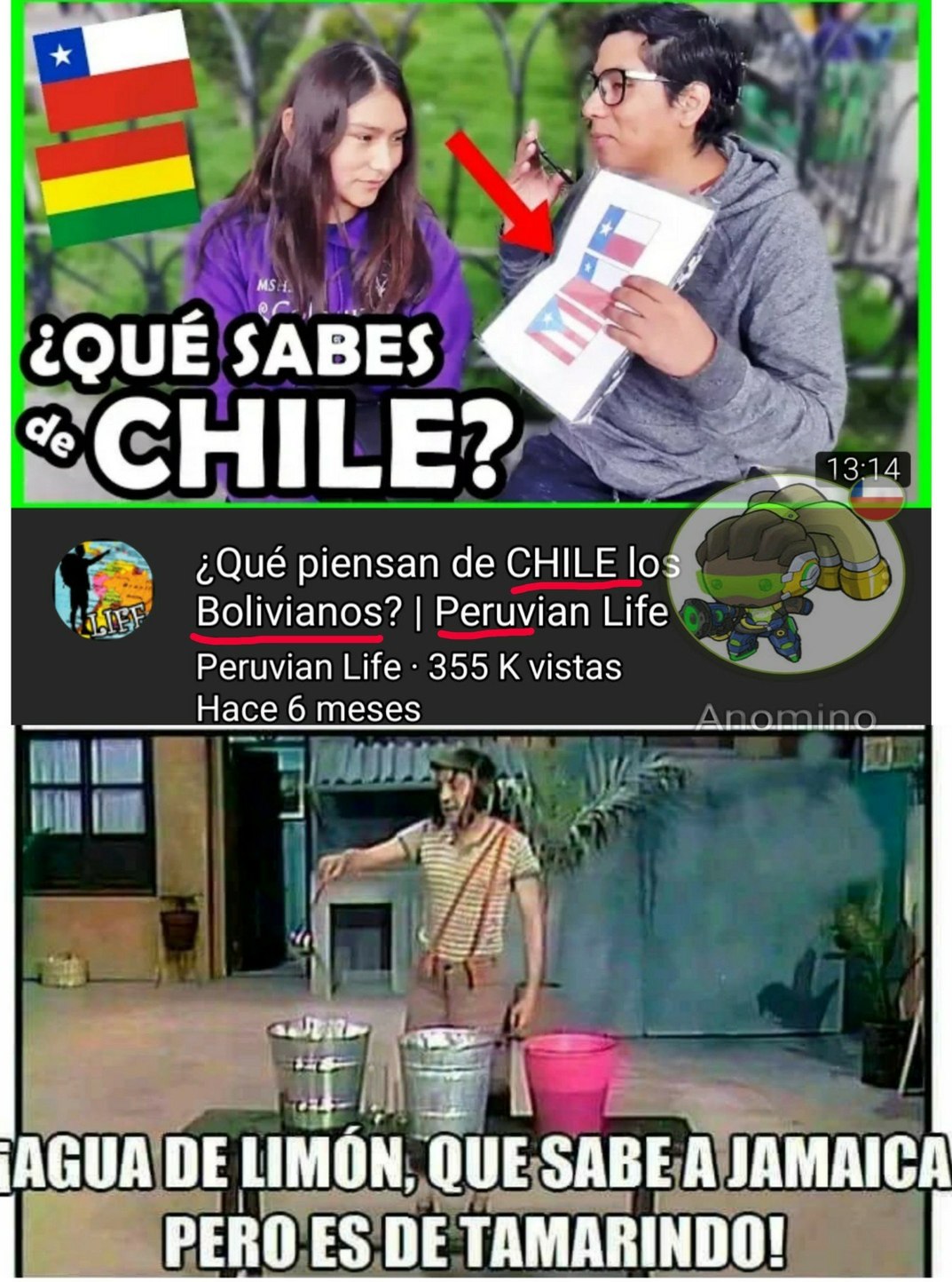 Un peruano preguntando a bolivianos de chilenos - meme
