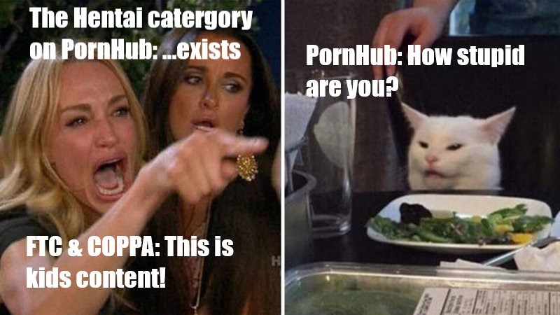 FTC & COPPA logic confused the cat - meme