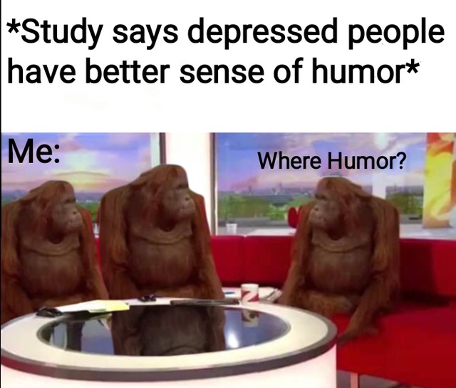 Depressed people have better sense of humor - meme