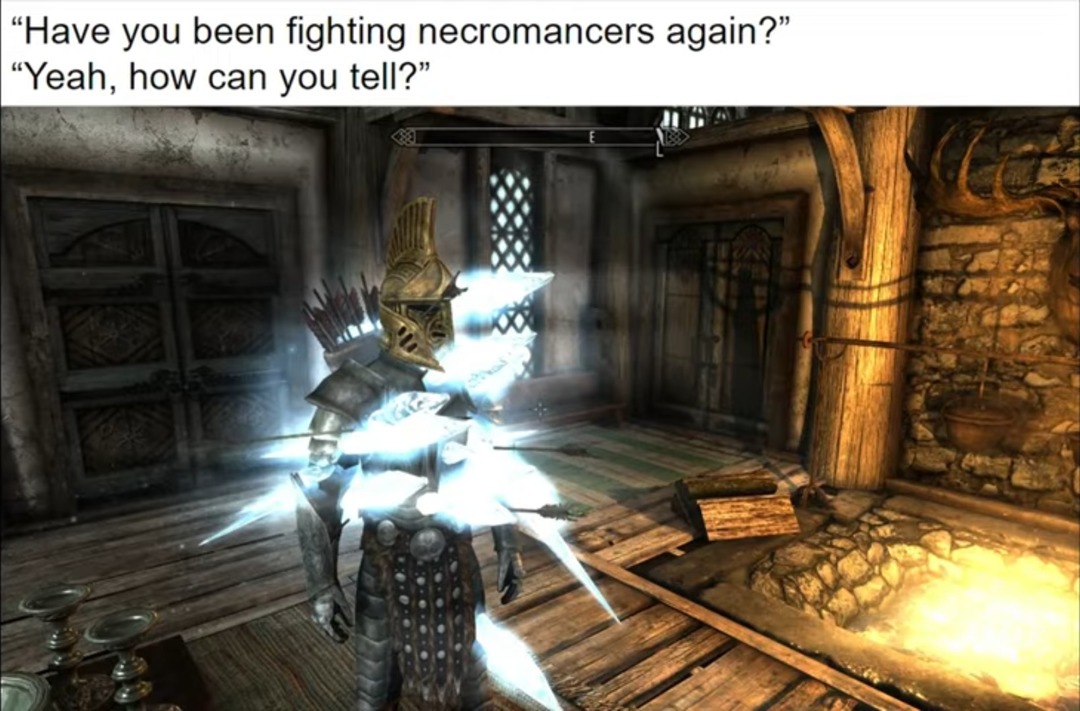 Why do necromancers use ice magic in this game - meme