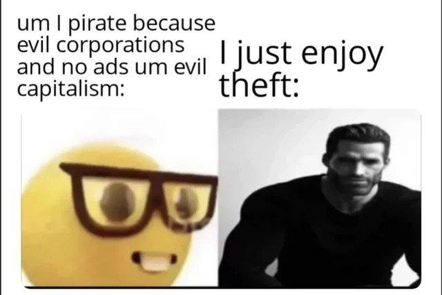 I'm not a pirate, I'm just anti ads - meme