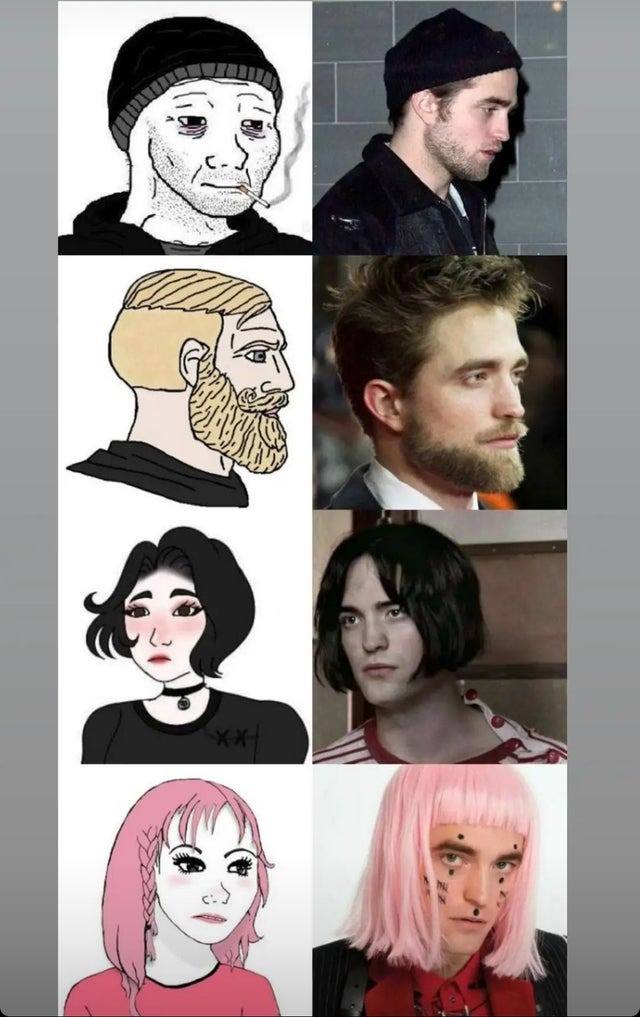 Different versions of Robert Pattinson - meme