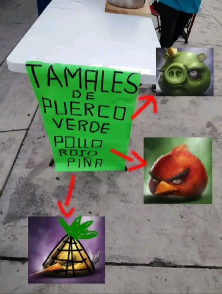 Repost de puerco verde pollo rojo piña - meme